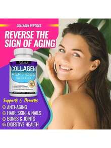 Bestseller! Toplux Multi Collagen Peptides – 1800mg Hydrolyzed Collagen Complex With Types I, II, III, V, X|   Supports Skin, Hair & Joints|   Keto-Friendly, Non-GMO – 90 Capsules.Supplement Vitamin,Free Shipping. - 1 Bottle - View 5