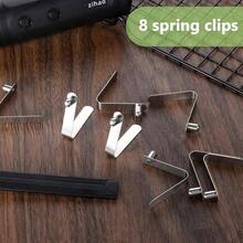 8 Pieces Paddle Spring Snap Clips Push Button Spring Clips Kayak Tent Pole Clip Stainless Steel Push Pin Clip Tent Pole Pushes Button Springs Locking Tube Pins Kayak Paddles Camping Tents Poles - Initial - View 7