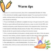 Christmas Embroidery Craft Kit - DIY Handmade Embroidery Supplies, Printed Pattern, Embroidery Floss, Needles, Complete Set For Christmas Tree Ornament, Christmas Gift