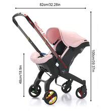 Baby Stroller With A Bag, Without Latch Base, Stroller For Newborn, Multi Functional Newborn Stroller, Toddler Stroller, Equipped With A Chest Clip, Can Be Pushed In Both Directions, With Shock-Absorbing Wheels, Suitable For Traveling, Pink - Pink - View 2