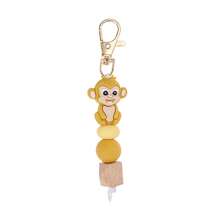 1pc 3D Silicone Monkey Beaded Keychain - Novelty Keyring, Lobster Clasp Pendant, Suitable For Backpack Hanging, Key Ring, Gift For Men And Women - Multicolor - View 7