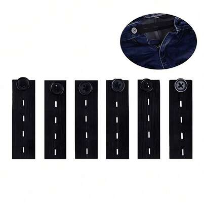 2件装弹力腰带延长器，腰带延长扣，弹力可调节裤子延长带，裤子纽扣延长带，孕妇裤弹力纽扣，可调节纽扣延长扣，男女通用，适用于牛仔裤，腰带配件，腰部装饰