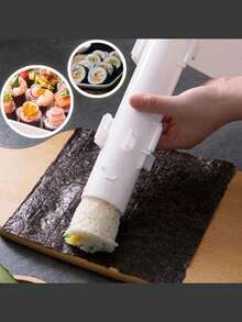 2 Pieces Plastic DIY Striped Sushi Mold, Convenient Sushi Rice Ball Making Tool Set, Clean PP Sushi Making Machine - Fast Sushi Cannon Roller, Suitable For Breakfast, Lunch And Dinner Making, Suitable For Office Workers, Student Lunch, Party Food Preparation