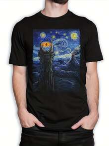 Mordor Starry Night T-Shirt, J. R. R. Tolkien Shirt, 's And Wo's Sizes,This Fun Printed Casual T-Shirt Is The Perfect Gift For Valentine's Day/Christmas - 款式24 - 查看 1