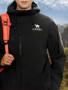 CAMEL CROWN Men's Outdoor Shell Jacket Autumn/Winter Champion: Kai Jia ICON Goose Down Liner Shell Jacket Three-In-One Waterproof Outerwear - Phantom Black - View 3