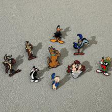 Warner Bros 1/9 Pcs Classic Cartoon Anime Brooch Set Cute Porky Pig Duck Dog Enamel Pin Metal Badge Jewelry Clothing Backpack Accessories Gift For Friends - One Size - View 6