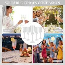 Amber Plastic Champagne Flutes Set Of 48, Plastic Champagne Glasses For Wedding,Reusable Acrylic Goblets For Parties Christmas Bar Anniversary Event Drinks - Sáng bóng và trong suốt - Xem 5