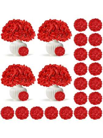 6/12setHydrangea Artificial Flowers, Faux Hydrangea Flowers, Artificial Flowers Heads With Stems For Home Wedding Party Decorations, Garland Decor, Bridal Holding Bouquet Decor, DIY Floral Arrangment Decor, Mother's Day, Brithday, Gift Gifts Birthday Graduation(White)