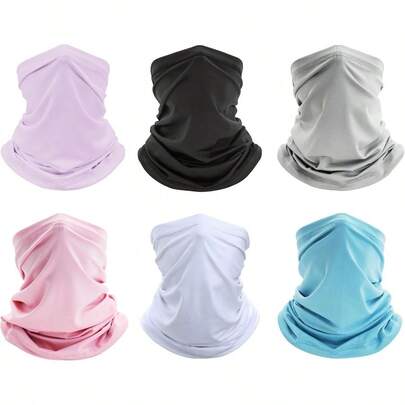 6 Pack Neck Gaiter Bandana Face Mask: Cooling Gator Mask Face Cover Neck Scarf Balaclava