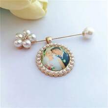 Wedding Bouquet Souvenir Photo, Wedding Bouquet Memorial Pendant, Bouquet Pendant, Bride Memento, Customized Photo Memorial Pin - Multicolor - View 2
