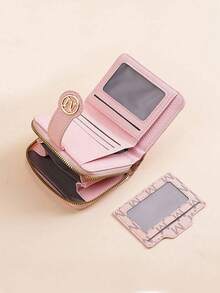 新款荔枝纹字母钱包,多卡位和口袋,短款小巧女士钱包,加厚复古时尚零钱包,迷你钱包,小钱包,可爱钱包,钱袋,零钱包,女士礼物,趣味礼物,教师礼物 - 彩色 - 查看 4