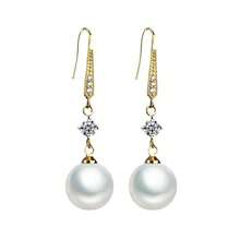 韩国奢华简约时尚高端锆石和珍珠耳坠，优雅的办公室日常佩戴珠宝 - 彩色 - 查看 8