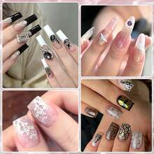 MSRUIOO 8ml 黑白波点凝胶指甲油 - 波浪纹理镂空设计，持久美甲沙龙DIY美甲 - 彩色 - 查看 2