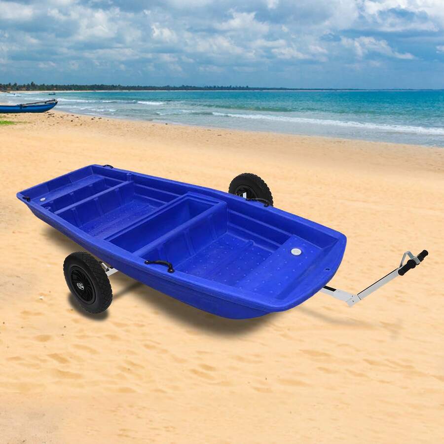 CNCEST Boat Trailer Dolly, 88.18lbs Load Capacity Sailboat Trailer, Aluminium Alloy Sailboat Dolly With Tires For Small Boats, Fishing Boats, Small Motors, Small Sailing Boats, Kayaks, And Canoes - Silver&Black - View 1