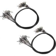 VGEBY Línea de Alambre de Pesca Correa Anti Mordida Línea de Pesca de Acero Líder de Alambre de Acero con Anzuelo Rodante - Negro - Ver 3