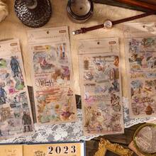 1 opakowanie kreatywnych, estetycznych naklejek w stylu vintage, odpowiednich do scrapbookingu, dekoracji DIY, prezentów świątecznych, spersonalizowanych albumów, artykułów szkolnych, sezonu powrotu do szkoły