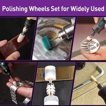 TFKI 114 PCS Polishing Kit With 2Pcs Polishing Compound For Dremel Abrasive Buffing Wheels Polishing Bits For Rotary Tool Accessories With 1/8 Inch Shank Sanding Kit For Metal Wood Watch Jewelry Brass - 116個拋光輪 - 查看 3