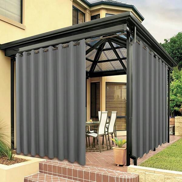 Waterproof Indoor/Outdoor Curtains For Patio Thick Privacy Wide Grommet Curtains For Bedroom, Living Room, Porch, P...