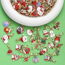 25pcs Random Mixed Christmas Series Metal Keychain, Perfect Practical Design, Various Christmas Gift Hanging Accessories, Ideal Christmas Party Decorations & Small Gifts