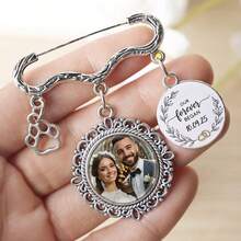 Personalized Wedding Photo Ornament, Bridal Bouquet Brooch Replica, Can Embed Wedding Photo, Wedding Anniversary Gift, Eternal Preservation Of Bridal Bouquet - Multicolor - View 3