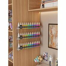 3 Tier Display Rack, Paint Rack Wall - Mount No Drill Acrylic Paint Storage Organizer, Miniature Holder 2oz Bottle, Nail Polish Organizer, Badges, Figures 1 - 1 - 查看 9