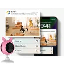 4MP HD Fotocamera con design carino di coniglio, audio bidirezionale, rilevamento del movimento, riconoscimento delle scene AI, WiFi 2.4GHz, adatta per la domestica, monitoraggio dello smartphone, fotocamera per animali domestici (fotocamera per gatti/cani) con video e audio, telecamera di sorveglianza - Rosa - Visualizzare 11