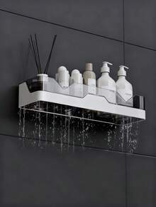 Étagère de douche adhésive : Organisateur mural de salle de bain haut de gamme - Étagère de douche sans perçage - Rangement adhésif de cuisine Étagère de rangement anti-rouille