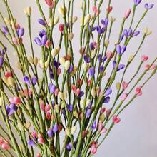 1/10pcs Spring Artificial Berry Flowers - Purple, Pink, Yellow Candy Colors Plastic Stems, Suitable For DIY Decor, Vase Arrangement, Tabletop And Home Decor, Great For Mother's Day And Spring Gatherings, Floral Decor, Easter Decoration - Multicolor - View 5