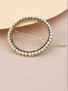 1pc Elegant Round Zinc Alloy Snap Hair Clip,Gifts,Travel,Gifts For Women,Hair Stuff,Stocking Stuffers,Stocking Stuffers,Stocking Fillers,Stocking Stuffers For Women,Stocking Fillers Women,Christmas Gifts,Gifts,Christmas Stocking Fillers,Gifts For Women,Gift,Christmas Gift,Stocking Stuffers For Adults,Stocking Fillers For Adult,Hair Stuff,Women's Accessories,Stocking Stuffer,Coming-Of-Age Hair Accessory,Christmas Hair Accessories,Gift Ideas For Women,Beauty Stocking Fillers,Christmas Gifts For Women, Head Accessories - Multicolor - View 3