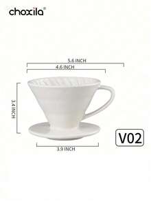 choxila 1 cái phễu pha cà phê gốm V01/V02, bộ lọc cà phê rót thủ công, cốc lọc cà phê dùng chung, phễu pha cà phê hình nón tái sử dụng, phụ kiện cà phê, đồ dùng học tập - Cốc lọc - Xem 19