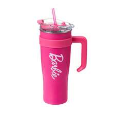 Miniso 1600ml Barbie Collection Large Capacity Stainless Steel Water Bottle With Straw Locking Leak-Proof Lid Travel Coffee Mug Tumbler With Handle Present For Woman - Pink - View 9