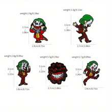 Warner Bros 1/5 Pcs Cartoon Anime Brooch Set Personalized The Joker Character Shaped Enamel Pin Metal Badge Jewelry Clothing Backpack Accessories Gift For Friends - One Size - View 2