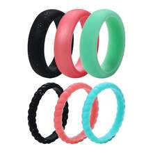 Rofusn Women's Silicone Wedding Ring: Stackable Rubber Band With Ergonomic Design - Essential For Sports Training - D - View 15