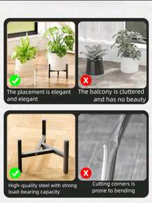 1 pieza Soporte ajustable y multifuncional para macetas de jardín, a prueba de agua y humedad, color negro