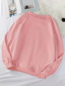 2026 Women's New Fashion Printed Round Neck Sweatshirt, Elegant Women's Top, Women's Fleece-Lined Warm Winter Top, Women's Loose And Comfortable Winter Clothing, Women's Coats - 淺灰色 - 查看 10