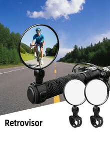 Universal Bicycle Rearview Mirror - 360° Rotatable Handlebar Mount Bracket, Suitable For Mountain Bike/Electric Scooter - Wide Angle Rearview Mirror With Quick Release Clip (2pcs/1pc) - Black - View 2