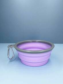 Pet Dog & Cat Foldable Travel Bowl - Color Random Dog Outing Dog Stuff Water Bottle Camping - Purple - View 7
