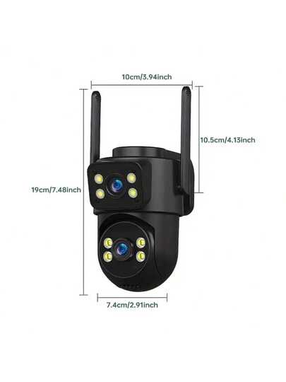 1440P HD Dual Lens Slimme Home Surveillance Camera, 355° Rotating Wireless Security Indoor Outdoor Supports 2.4G/5G WiFi, AI Human Tracking, Night Vision Two Way Audio, Multi Sharing, Real Time Alerts, USB Power Supply, Security. view 9