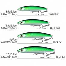 6Pcs Sinking Minnow Lure For Fishing 3.5g 5.5g 8g 12g 3D Eyes Fishing Swimbait Pencil Casting Lure With 2 Treble Hook