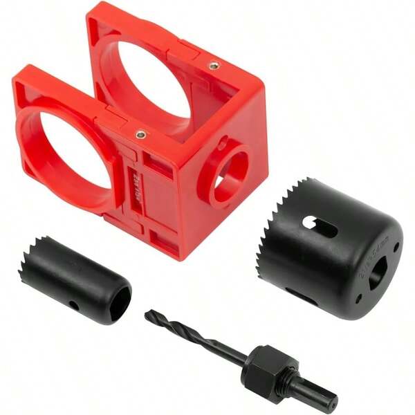 Door Lock Installation Kit 13 8" 13 4" For Wooden Doors With Guide Template Door Lock Hole Saw Carbon Steel