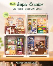 Robotime Rolife Super Creator DIY Plastic Miniature House Building Set - 3D Puzzle With Dustcover, Compatible With Mini Figures, And A Variety Of Themes. This 3D Model Toy Is Suitable For Teenagers And Adults, Making It An Ideal Christmas Or Birthday Gift - 01-Fresh Fruit Shop - 查看 8