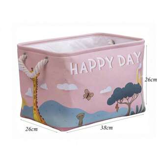 Collapse Canvas Fabric Cartoon Storage Basket With Handles For Organizing Boys And Girls Toys Toys Office Closet Shelf Baskets