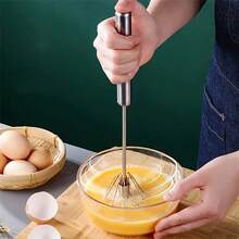 1/2 Pcs Multi-Function 4-Speed Manual Hand Mixer - No Battery, Suitable For Baking And Cooking - Silver - View 2