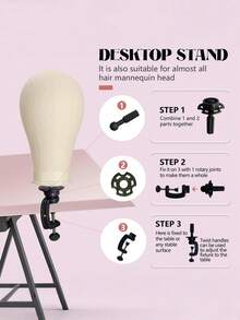 Canvas Wig Mannequin Head With Clips Set - Stable DIY Wig-Making Accessories For Costume Styling - Multicolor - View 7