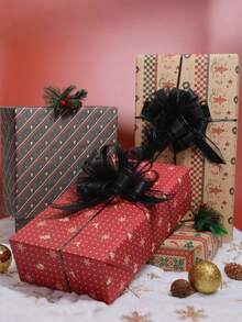 10pcs-Wedding Car Ribbon Pull Flower, Convenient Gift Packaging Decoration 3D White Flower, DIY Wedding Theme Bride Bridesmaid Wrist Decoration Flower, Curtain Tablecloth Gauze Tie Flower, Candy Bag Tie,Signboard Decoration Flower