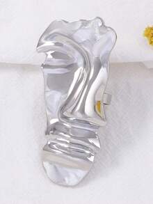 1 Set Exaggerated Alloy Abstract Face & Feature Portrait Earrings & Ring, Fashionable Accessories For Women