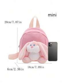 A Custom Bag With A Personalized Name Or Holiday Message. Customize Your Own Backpack, Mini Cartoon Casual Cute Bunny Bear Backpack School Bag, You Can Customize Name, Letters, Lucky Numbers, Etc., Very Suitable For Daily Adaptation To School, Dance Class, Travel, And Birthday Gifts Friends Daughters. It Is Memorable. Packages, Christmas Gifts, New Year Etc. Prints Are Randomly Placed. - Text 2 - View 7