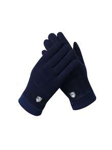 1 par de luvas de inverno quentes para homem, feitas de veludo alemão grosso e resistente ao toque, ideais para ciclismo ao ar livre, à prova de vento e frio. Confeccionadas em fibra de poliéster, são adequadas tanto para homens quanto para mulheres. Luvas de neve.