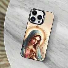 Funda de Teléfono Arte Virgen de Guadalupe Compatible con  11,12,13,16,14,15,Mini,Pro,XS,MAX Cubierta Negra Mate Antigolpes, Cubierta Compatible con Funda  17, Funda  17 Pro, Funda  17 Pro Max - z4 - Ver 12