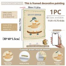 1pc, Canvas Wall Art, Framed Nursery Wall Art Charming Illustrations, Whimsical Children's Wall Decor Featuring Ducks, Dinosaurs And Puppies Adorable Animal Wall Art, Dreamy Nursery Decor Ideal For Children's Rooms, Nurseries, Playrooms, Kindergartens, Boys' Rooms, Girls' Rooms And Play Areas Waterproof. Perfect Party Gift - Multicolor - View 20